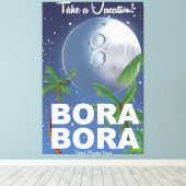 Toile Affiche de voyage Bora Bora Moon (Insitu (Plancher de Bois))