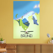 Toile Affiche de voyage carte de Brunei (Insitu(Salon))