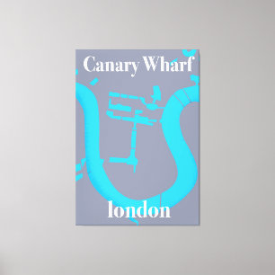 Toile affiche de voyage carte de canary wharf londres