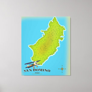 Toile Affiche de voyage carte Elba Italie