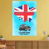 Toile Affiche de voyage carte illustrée de Londres (Insitu(Salon))