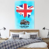Toile Affiche de voyage carte illustrée de Londres (Insitu(Chambre))