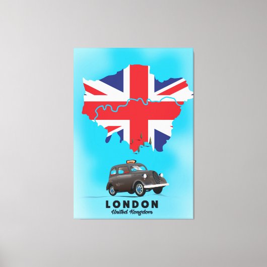 Toile Affiche de voyage carte illustrée de Londres (Recto)