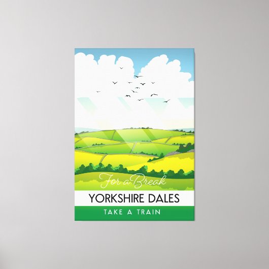 Toile Affiche de voyage dans les Yorkshire Dales. (Recto)