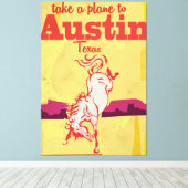 Toile Affiche de voyage d'Austin Texas vintage (Insitu (Plancher de Bois))