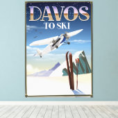 Toile Affiche de voyage Davos Suisse (Insitu (Plancher de Bois))