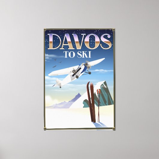 Toile Affiche de voyage Davos Suisse (Recto)