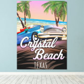 Toile affiche de voyage de Crystal Beach Texas (Insitu (Plancher de Bois))