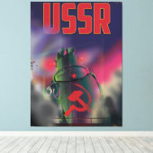 Toile Affiche de voyage de dessin animé de la Russie sov (Insitu (Plancher de Bois))