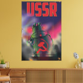 Toile Affiche de voyage de dessin animé de la Russie sov (Insitu(Salon))