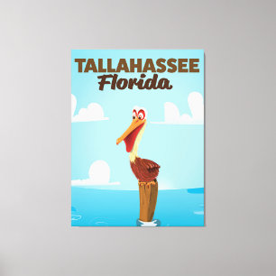 Toile Affiche de voyage de dessin animé de Tallahassee e