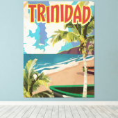 Toile Affiche de voyage de dessin animé de Trinidad (Insitu (Plancher de Bois))
