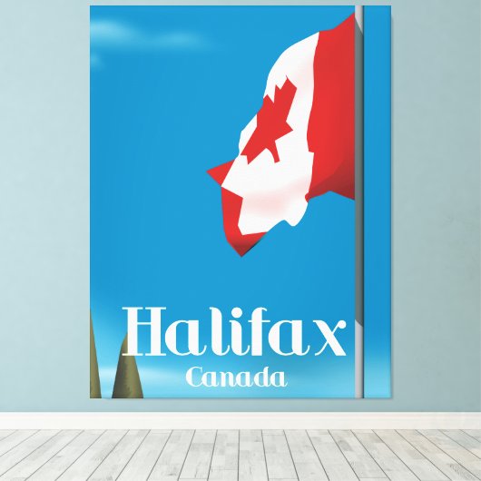 Toile Affiche de voyage de Halifax Canada (Insitu (Plancher de Bois))