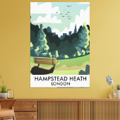 Toile Affiche de voyage de Hampstead Heath à Londres. (Insitu(Salon))