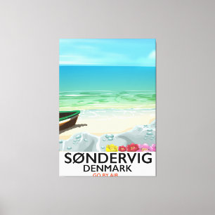 Toile Affiche de voyage de la plage de Søndervig Danemar