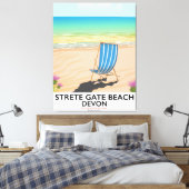 Toile Affiche de voyage de la plage de Strete Gate Devon (Insitu(Chambre))