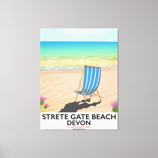 Toile Affiche de voyage de la plage de Strete Gate Devon (Recto)