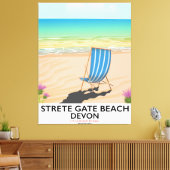 Toile Affiche de voyage de la plage de Strete Gate Devon (Insitu(Salon))
