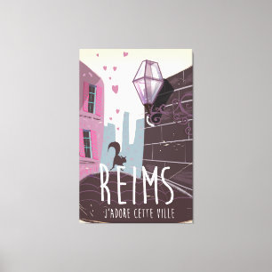Toile Affiche de voyage de la ville de Reims France