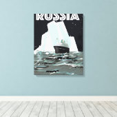 Toile Affiche de voyage de l'Arctique de la Russie sovié (Insitu (Plancher de Bois))