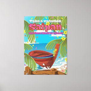 Toile Affiche de voyage de l'île de Saipan.