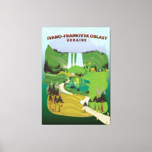Toile Affiche de voyage de l'oblast d'Ivano-Frankivsk en