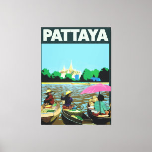 Toile Affiche de voyage de Pattaya Thaïlande