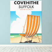 Toile Affiche de voyage de plage suffolée Covehithe (Insitu (Plancher de Bois))