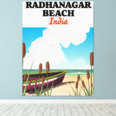 Toile Affiche de voyage de Radhanagar Beach Inde (Insitu (Plancher de Bois))