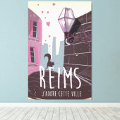 Toile Affiche de voyage de Reims France (Insitu (Plancher de Bois))