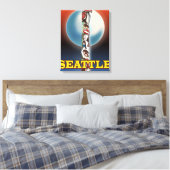 Toile Affiche de voyage de Seattle Totem pole (Insitu(Chambre))