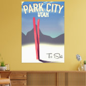 Toile affiche de voyage de ski du parc de l'Utah (Insitu(Salon))