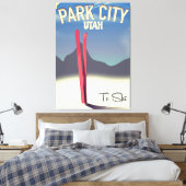 Toile affiche de voyage de ski du parc de l'Utah (Insitu(Chambre))