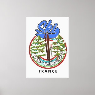 Toile Affiche de voyage de ski Mont Tremblant France