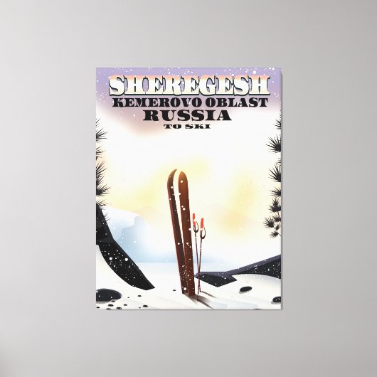 Toile Affiche de voyage de ski Sheregesh Russie. (Recto)