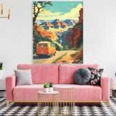 Toile Affiche de voyage de style rétro - Grand Canyon Ad (Insitu(Salon))
