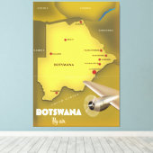 Toile Affiche de voyage de style vintage Botswana. (Insitu (Plancher de Bois))