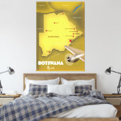 Toile Affiche de voyage de style vintage Botswana. (Insitu(Chambre))