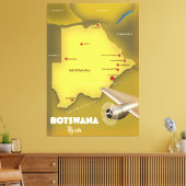 Toile Affiche de voyage de style vintage Botswana. (Insitu(Salon))
