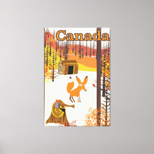 Toile Affiche de voyage de style vintage Fox Canada