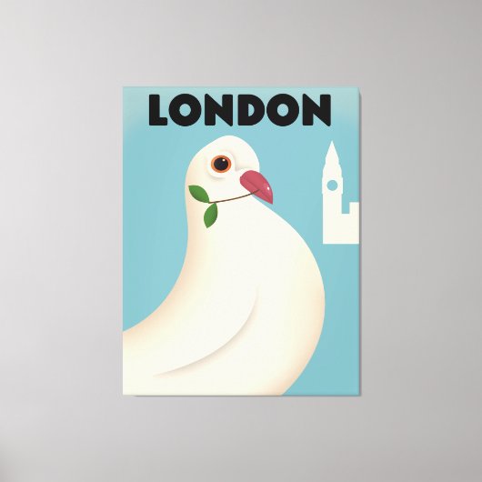 Toile Affiche de voyage de style Vintage londonien. (Recto)