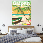 Toile Affiche de voyage de style vintage Saipan (Insitu(Chambre))