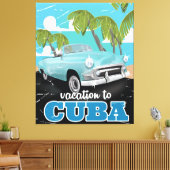 Toile Affiche de voyage de voiture Cuba vintage (Insitu(Salon))