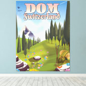 Toile Affiche de voyage Dom Suisse (Insitu (Plancher de Bois))