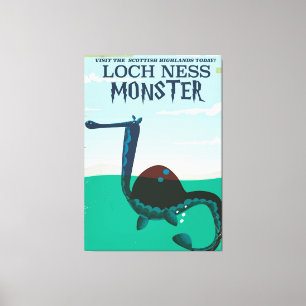 Toile Affiche de voyage drôle du monstre du Loch Ness