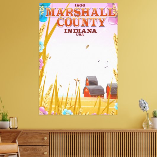 Toile Affiche de voyage du comté de Marshall '1836' Indi (Insitu(Salon))
