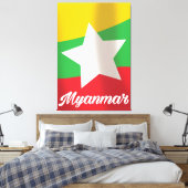 Toile Affiche de voyage du drapeau du Myanmar (Insitu(Chambre))