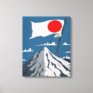 Toile Affiche de voyage du drapeau japonais