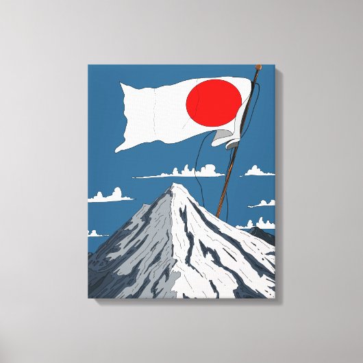 Toile Affiche de voyage du drapeau japonais (Recto)