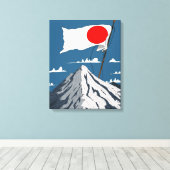 Toile Affiche de voyage du drapeau japonais (Insitu (Plancher de Bois))